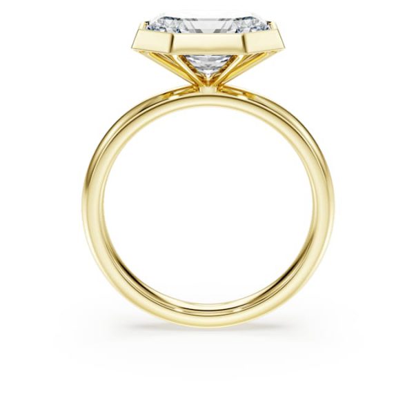 Octagon bezel ring Lab-grown diamonds 3.0 ct tw, Octagon shape, 14K yellow gold - Image 5