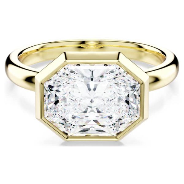 Octagon bezel ring Lab-grown diamonds 3.0 ct tw, Octagon shape, 14K yellow gold - Image 7