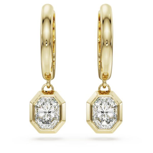 Octagon drop earrings Lab-grown diamonds 1.0 ct tw, Octagon shape, 14K yellow gold - Image 3