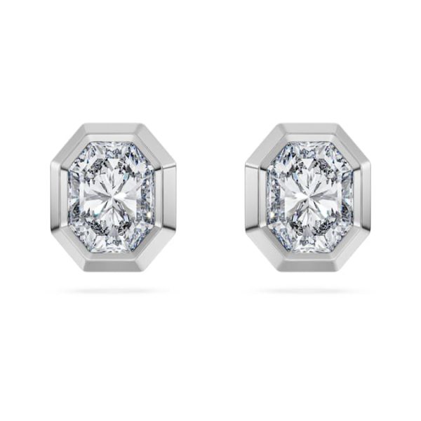 Octagon stud earrings Lab-grown diamonds 1.0 ct tw, Octagon shape, 14K white gold - Image 2