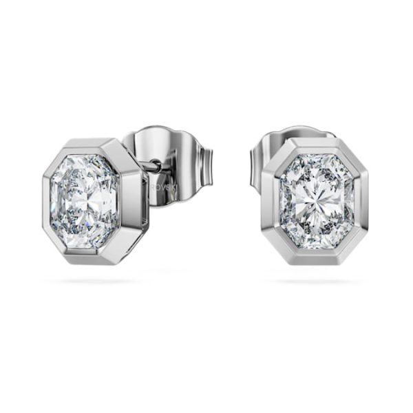 Octagon stud earrings Lab-grown diamonds 1.0 ct tw, Octagon shape, 14K white gold - Image 3