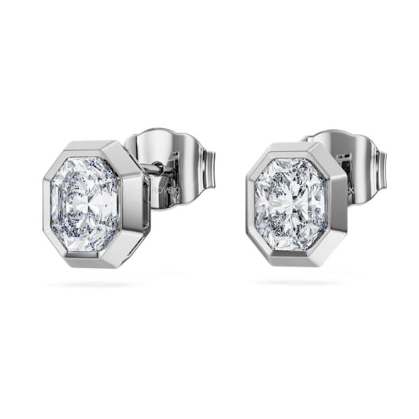 Octagon stud earrings Lab-grown diamonds 1.0 ct tw, Octagon shape, 14K white gold - Image 4