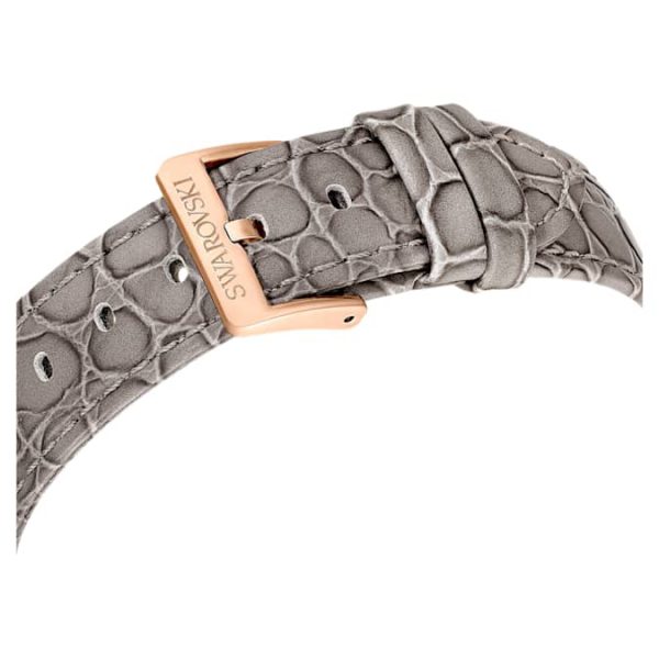 Octea chrono watch Swiss Made, Leather strap, Gray, Rose gold-tone finish - Image 8