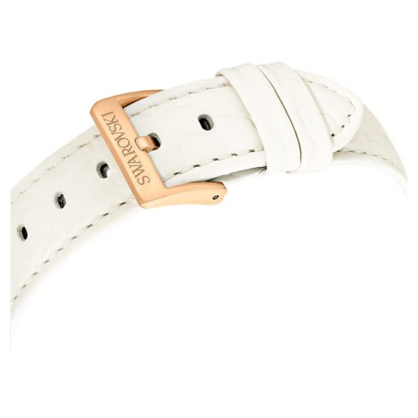 Octea chrono watch Swiss Made, Leather strap, White, Rose gold-tone finish - Image 8