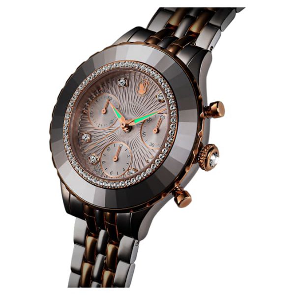 Octea chrono watch Swiss Made, Metal bracelet, Rose gold tone, Mixed metal finish - Image 3