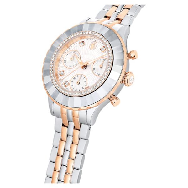 Octea chrono watch Swiss Made, Metal bracelet, Rose gold tone, Mixed metal finish - Image 5