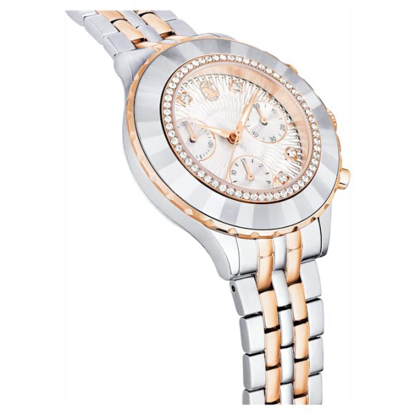 Octea chrono watch Swiss Made, Metal bracelet, Rose gold tone, Mixed metal finish - Image 6