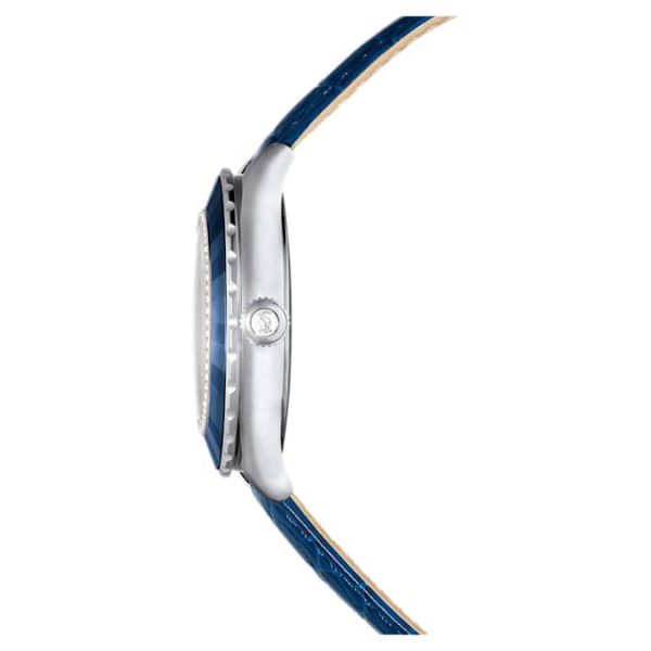 Octea moon watch Swiss Made, Moon, Leather strap, Blue, Stainless steel - Image 6