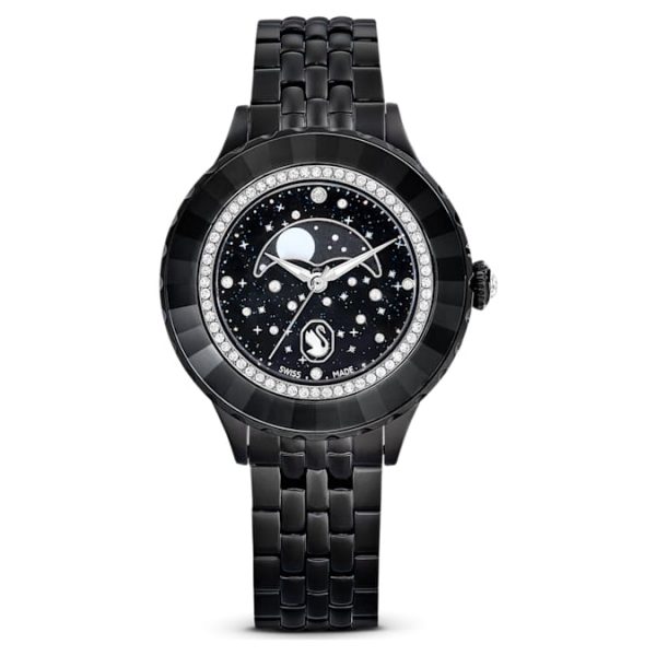 Octea moon watch Swiss Made, Moon, Metal bracelet, Black, Black finish - Image 2