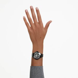 Octea moon watch Swiss Made, Moon, Metal bracelet, Black, Black finish