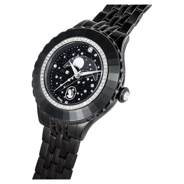 Octea moon watch Swiss Made, Moon, Metal bracelet, Black, Black finish - Image 5