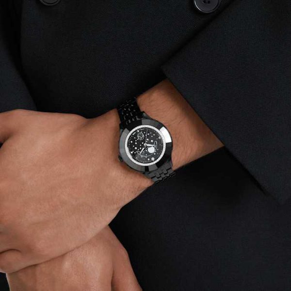 Octea moon watch Swiss Made, Moon, Metal bracelet, Black, Black finish - Image 9