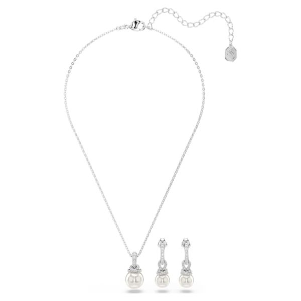Originally set Pavé, Crystal pearl, White, Rhodium plated - Image 3