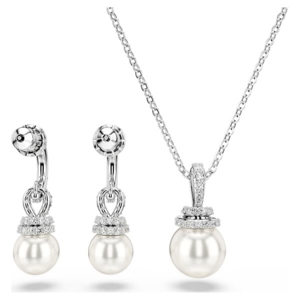 Originally set Pavé, Crystal pearl, White, Rhodium plated - Image 5
