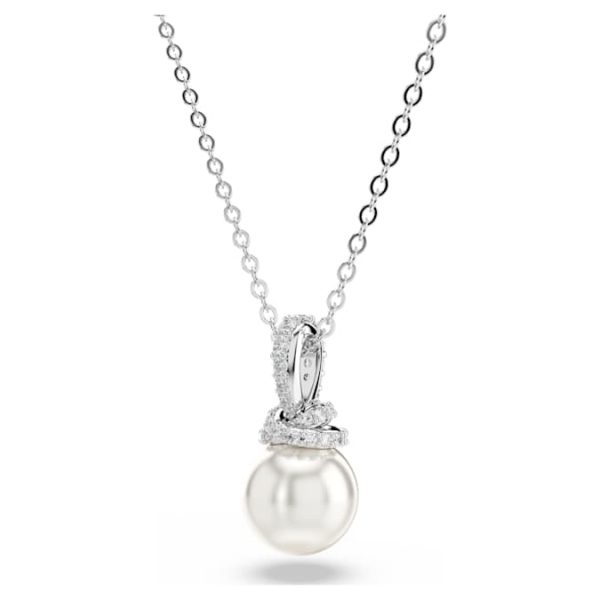 Originally set Pavé, Crystal pearl, White, Rhodium plated - Image 6