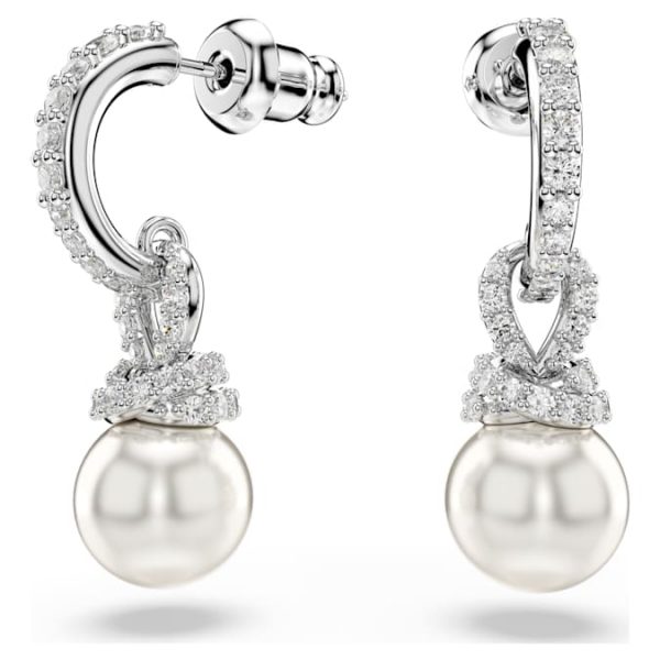 Originally set Pavé, Crystal pearl, White, Rhodium plated - Image 7