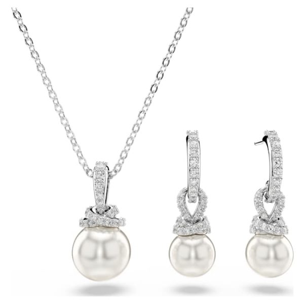 Originally set Pavé, Crystal pearl, White, Rhodium plated - Image 2