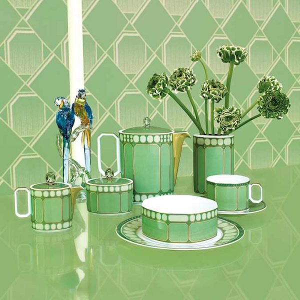 Signum cup with saucer Porcelain, Green