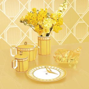 Signum dinner plate Porcelain, Yellow