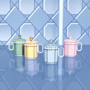 Signum mug with lid Porcelain, Blue