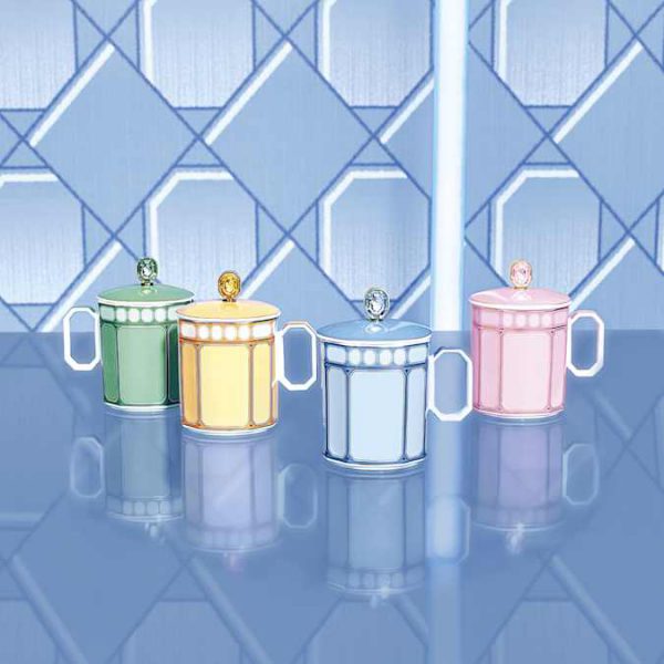 Signum mug with lid Porcelain, Blue