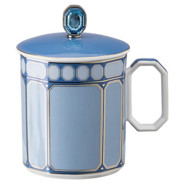 Signum mug with lid Porcelain, Blue - Image 2
