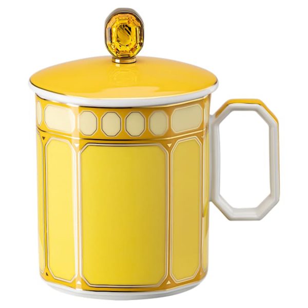 Signum mug with lid Porcelain, Yellow - Image 2
