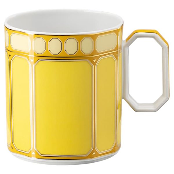 Signum mug with lid Porcelain, Yellow - Image 3