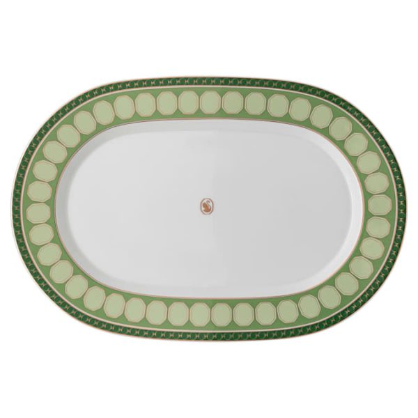 Signum platter plate Porcelain, Large, Green