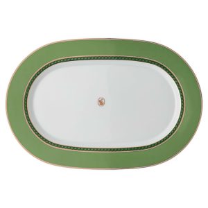 Signum platter plate Porcelain, Small, Green