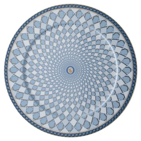 Signum service plate Porcelain, Large, Blue