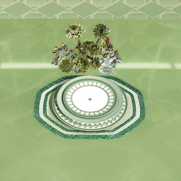 Signum service plate Porcelain, Large, Green