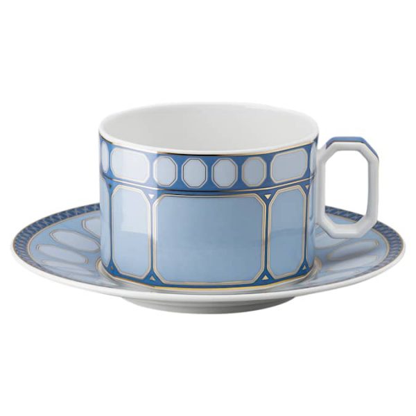 Signum teacup with saucer Porcelain, Blue - Image 2