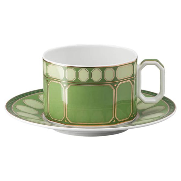 Signum teacup with saucer Porcelain, Green - Image 2