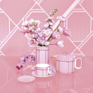 Signum teacup with saucer Porcelain, Pink