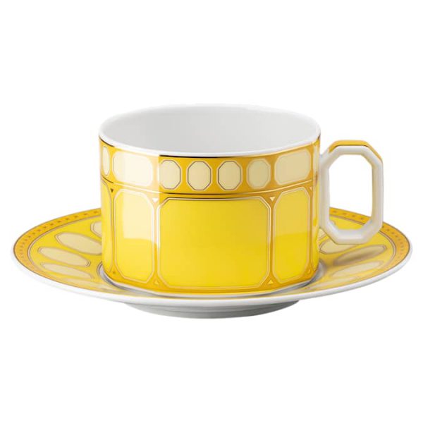Signum teacup with saucer Porcelain, Yellow - Image 2