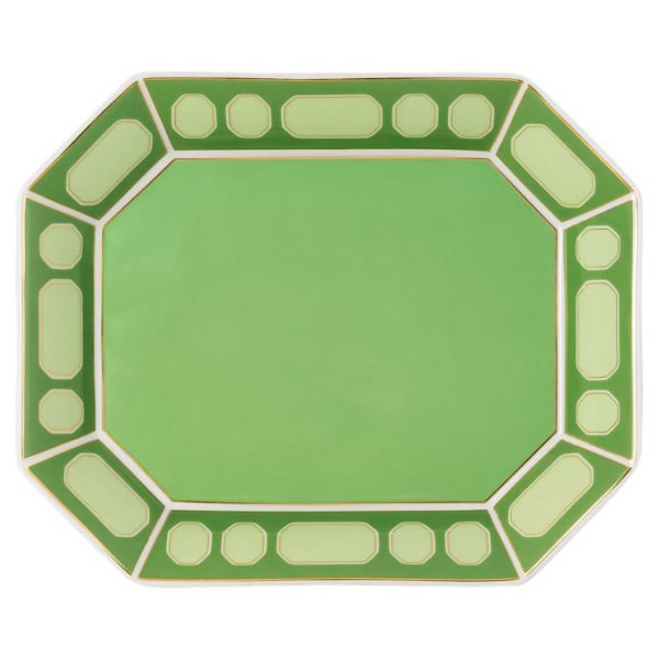 Signum tray Porcelain, Large, Green