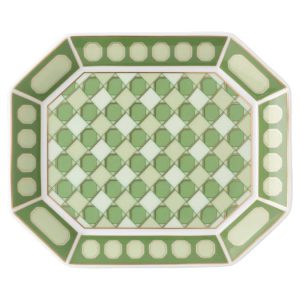 Signum tray Porcelain, Small, Green