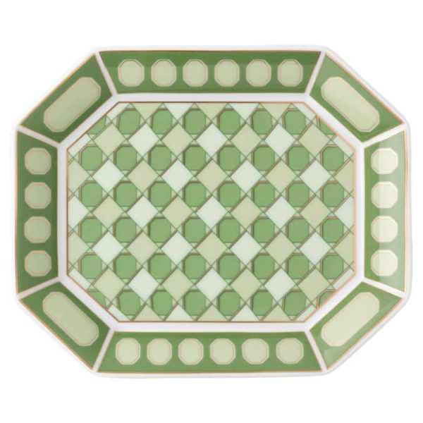 Signum tray Porcelain, Small, Green
