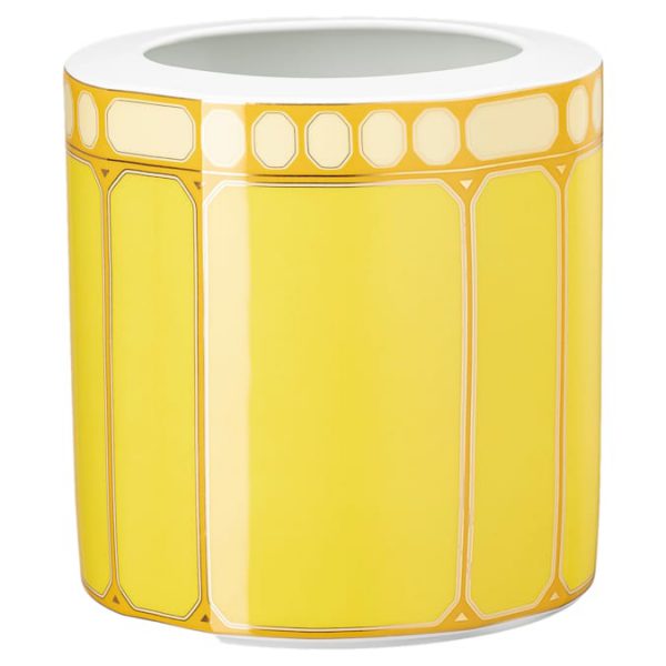 Signum vase Porcelain, Wide, Yellow