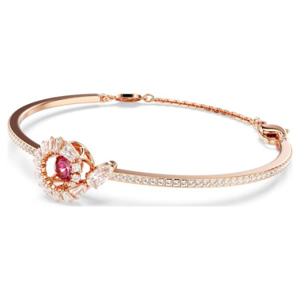 Snake bangle Mixed cuts, Year of the Snake, Red, Rose gold-tone plated - Image 2
