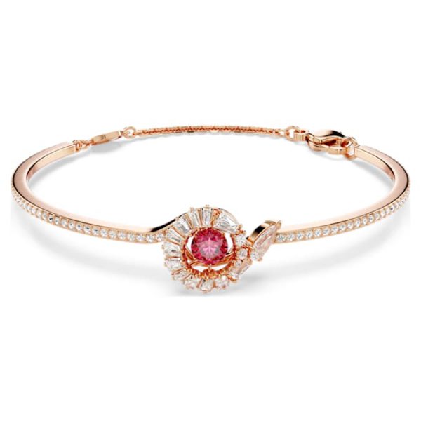 Snake bangle Mixed cuts, Year of the Snake, Red, Rose gold-tone plated - Image 5