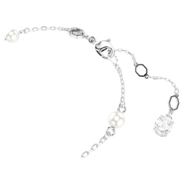 Snake bracelet Crystal pearl, Mixed cuts, Year of the Snake, White, Rhodium plated - Image 3