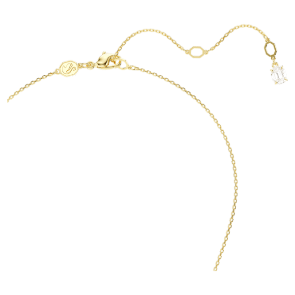 Snake pendant Crystal pearl, Mixed cuts, Year of the Snake, White, Gold-tone plated - Image 3