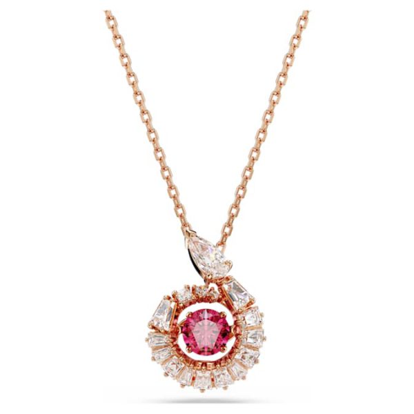 Snake pendant Mixed cuts, Year of the Snake, Red, Rose gold-tone plated