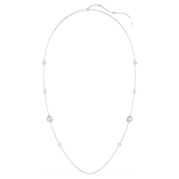 Snake strandage Crystal pearl, Mixed cuts, Year of the Snake, White, Rhodium plated - Image 2