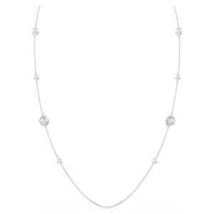 Snake strandage Crystal pearl, Mixed cuts, Year of the Snake, White, Rhodium plated