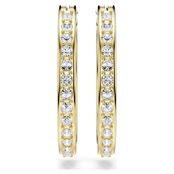 Sommerset hoop earrings Small, White, Gold-tone plated - Image 3
