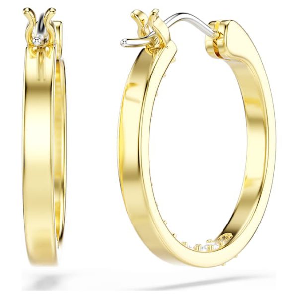Sommerset hoop earrings Small, White, Gold-tone plated - Image 5
