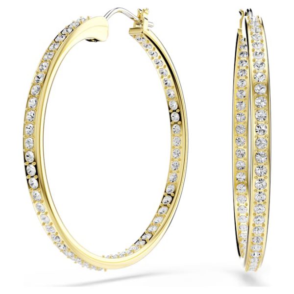 Sommerset hoop earrings White, Gold-tone plated - Image 2